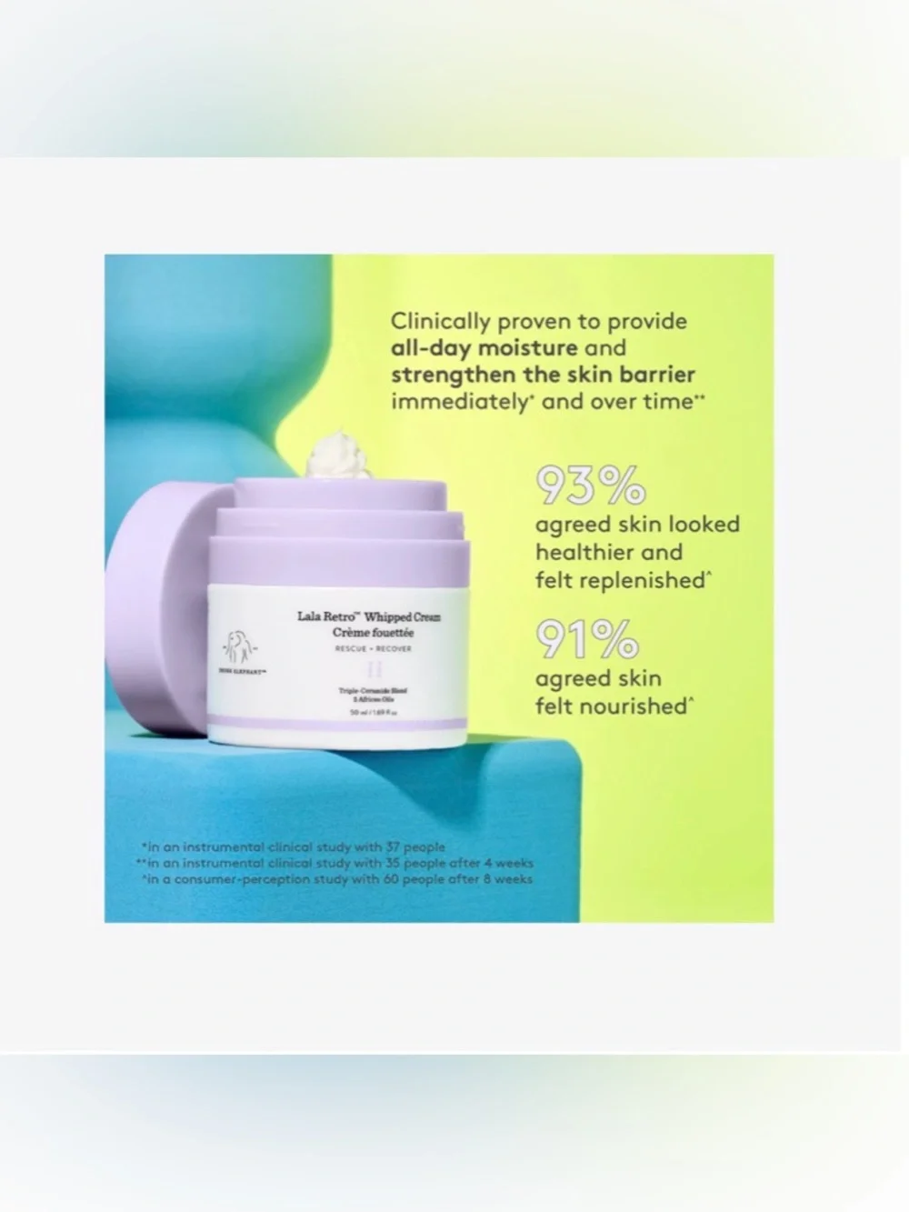 Drunk Elephant Lala Retro Whipped Cream Moisturizer with Ceramides 15 ml